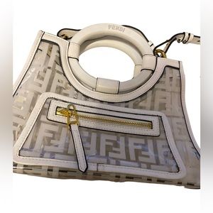 Fendi White Zucca Runway Tote